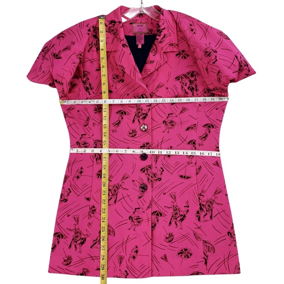 Bright Pink with Black Print Light Jacket - Picture 14 of 15